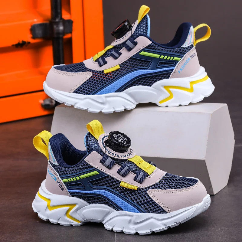 New Children Sports Shoes Boy Sneaker Black Mesh Summer Breathable Kids Casual