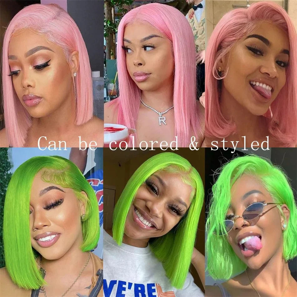 100% Vietnamese Super Double Drawn Bone Straight 13x4 Frontal Bob Wig with