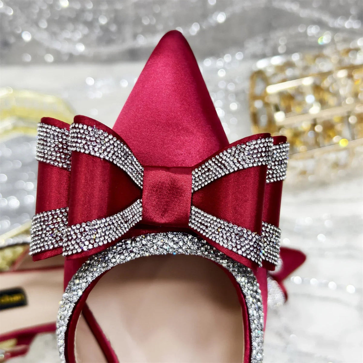 Butterfly-Knot Bow Pointed Toe Slingback Heels & Matching Bag Set — 7 Colours | EU 37–43