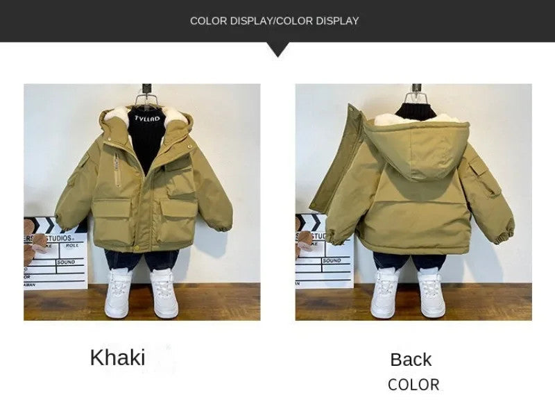 Kids' Hooded Puffer Jacket | Cotton Fill | Unisex | Ages 2–10 | Black & Yellow