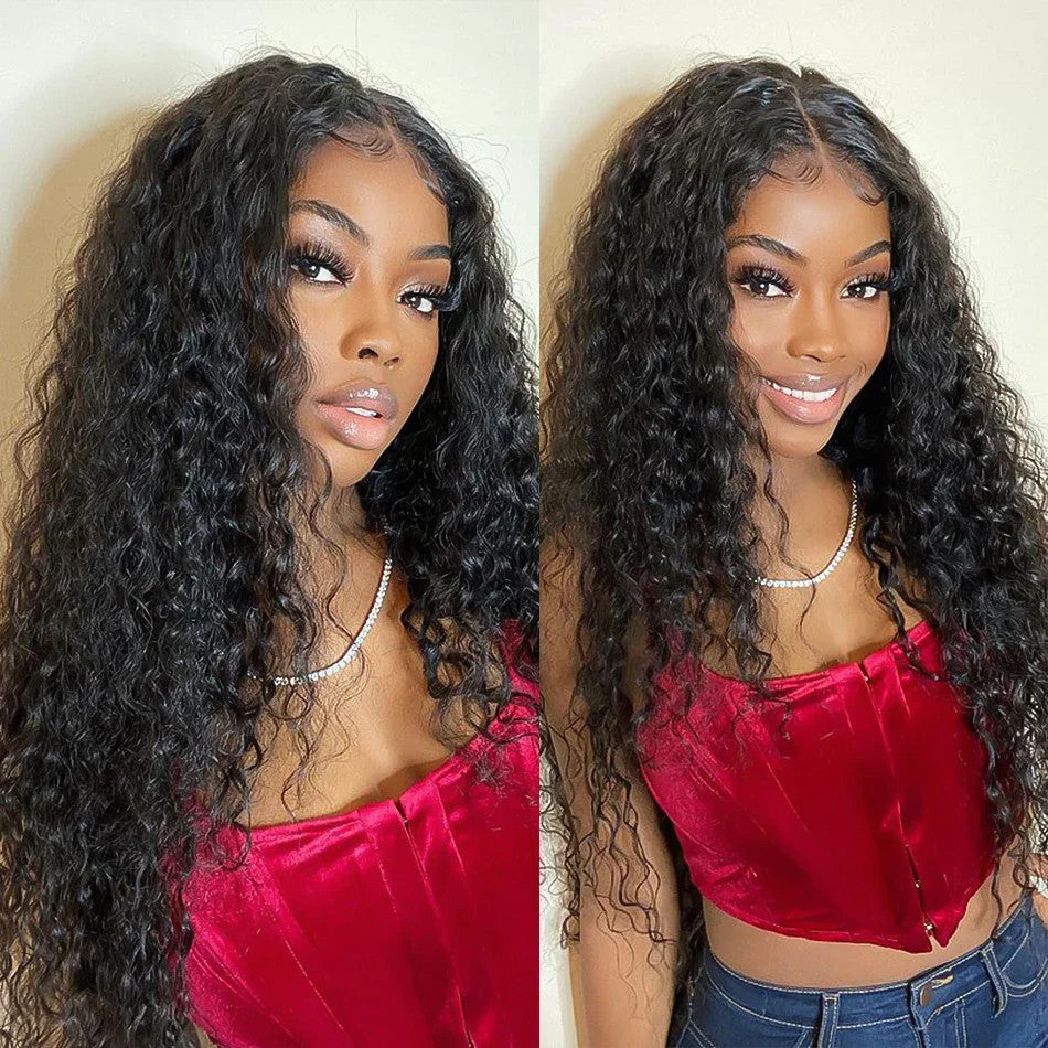 Water Wave Human Hair Bundles Curly Deep Wave 3 Bundles Brazilian Natural Black