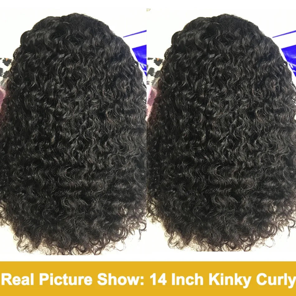 Mongolian Kinky Curly Wig Human Hair 13x4 Curly Lace Front Human Hair Wigs Deep