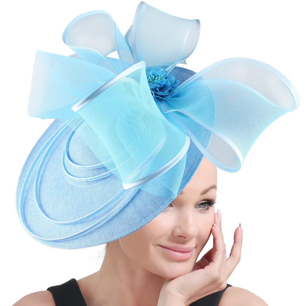 Elegant Wedding Big Size Fascinator Hat Women Flower Multimodal Hair Top Clips