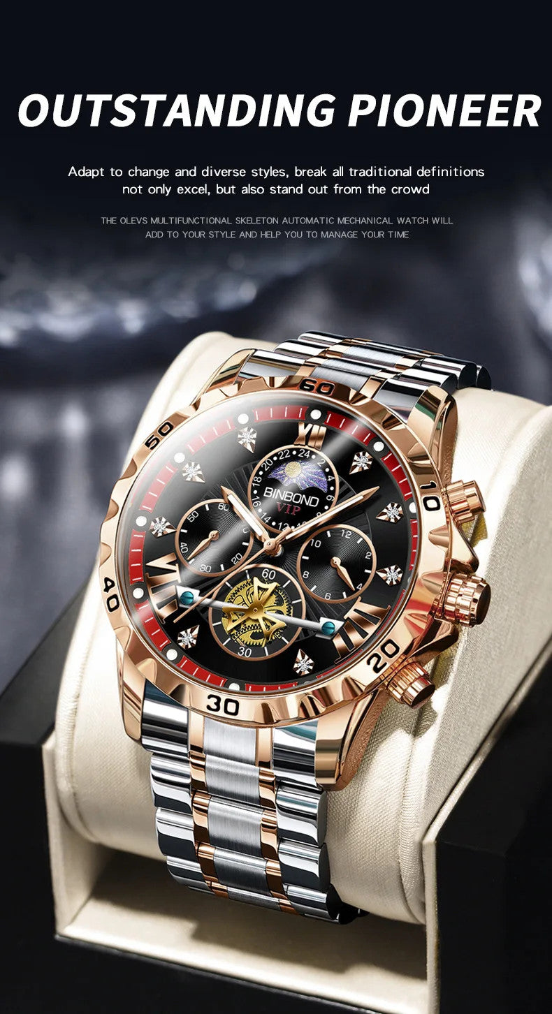Luxury Men's Watches Trend Fashion Original Quartz Watch for Man Flywheel Style