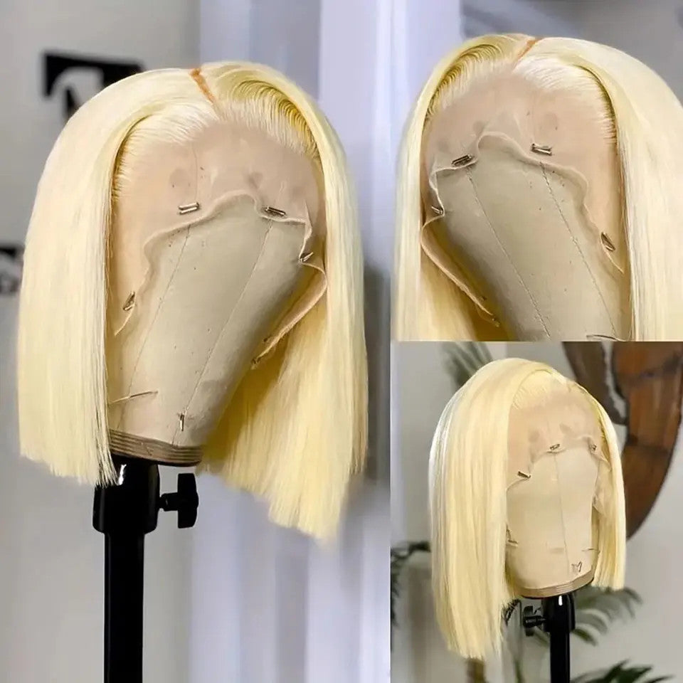 613 Blonde Bob Wig Human Hair 13x4 Lace Front Wigs Human Hair Pre Plucked