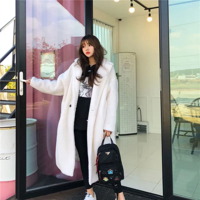 Women's Lamb Fur Coat Warm Autumn Winter Outerwear Jacket