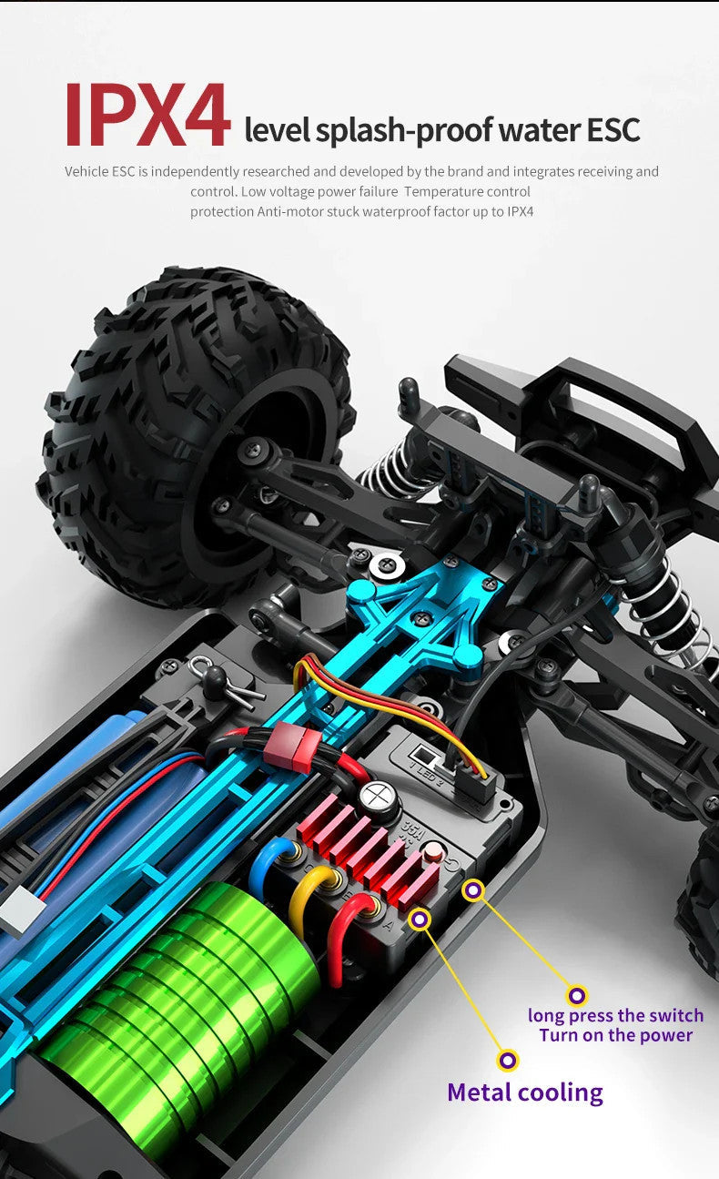 1:16 70KM/H Or 50KM/H 4WD RC Car With LED Remote Control Cars High Speed Drift