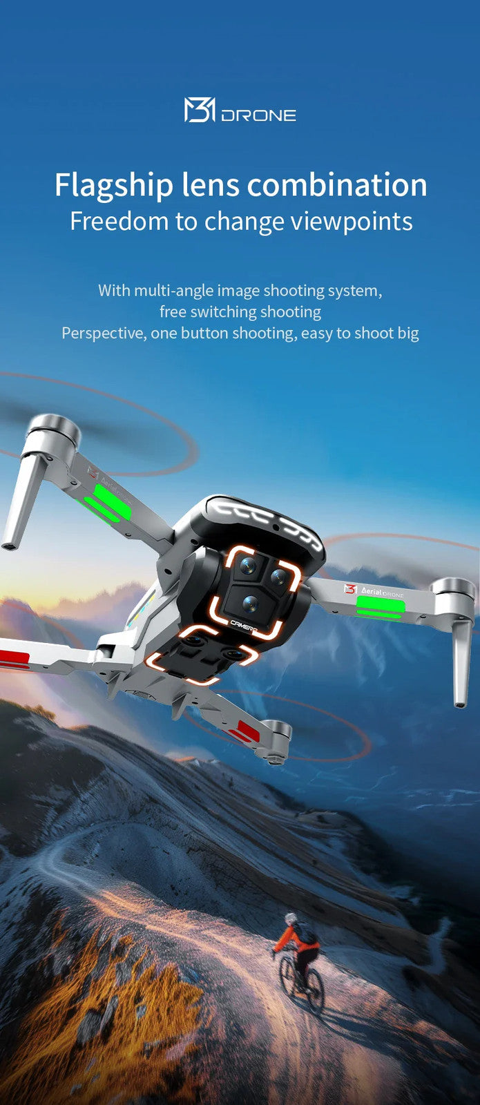 NEW M3 Drone 8K HD 5G GPS Photography Remote Control Aerial Aircraft Dual