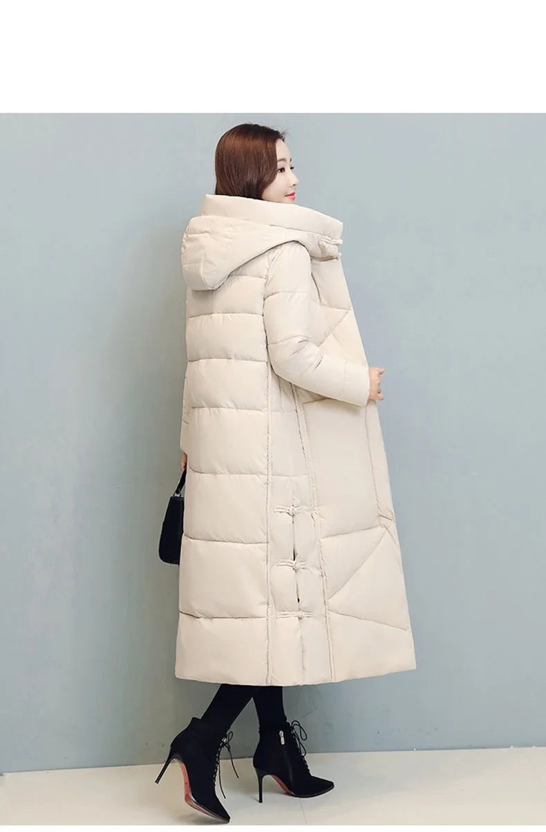 Women's Fashionable Thick Cotton padded Warm Snow Outerwear Windproof Hooded
