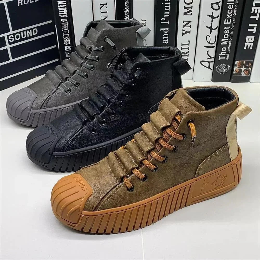 Men Boots Increased Lace-up Casual Quality Outdoor Boots