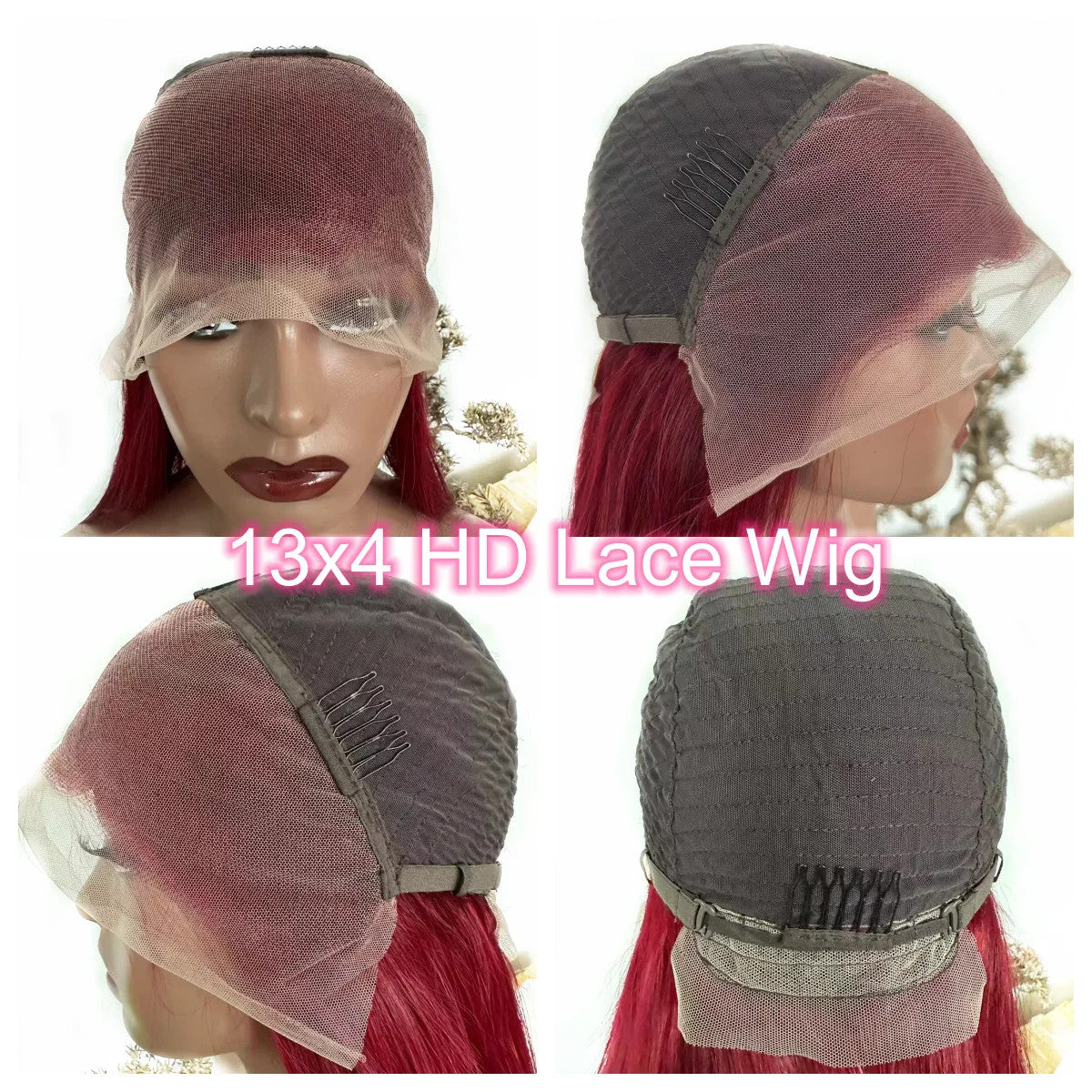 200 Density 13x4 HD Transparent Lace Front Wig for Black Women Straight Remy