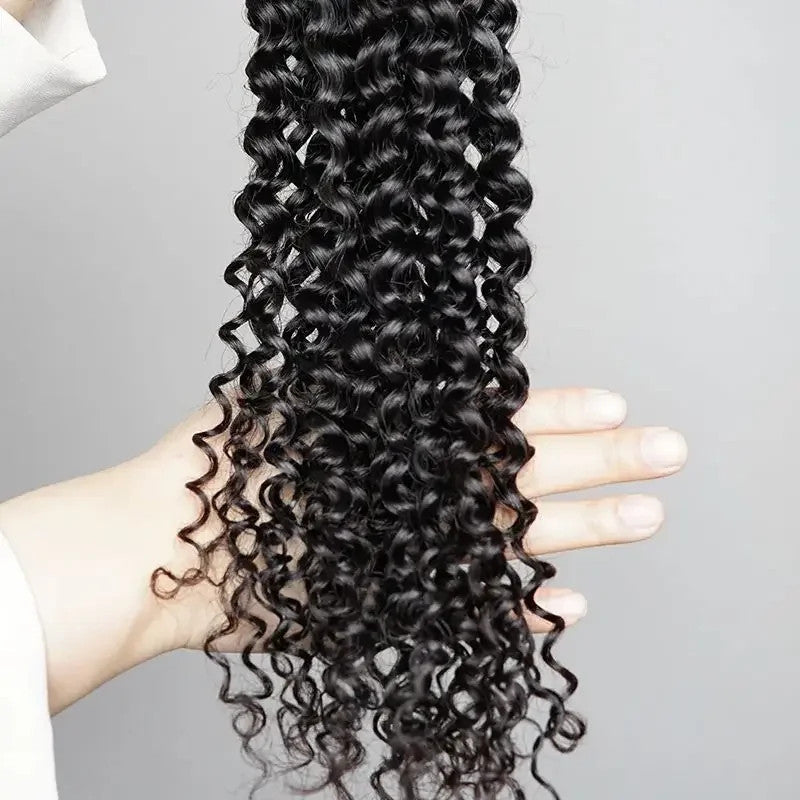 100% Human Hair Bulk for Braiding 1 Bundle Jerry Curly Natural Black Indian