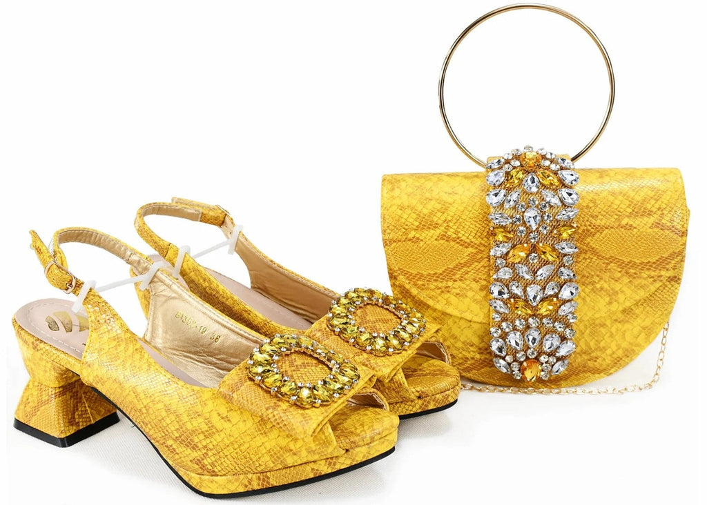 2025 Autumn New Design Specials Italian Women Shoes and Bag Set Comfortable Mid