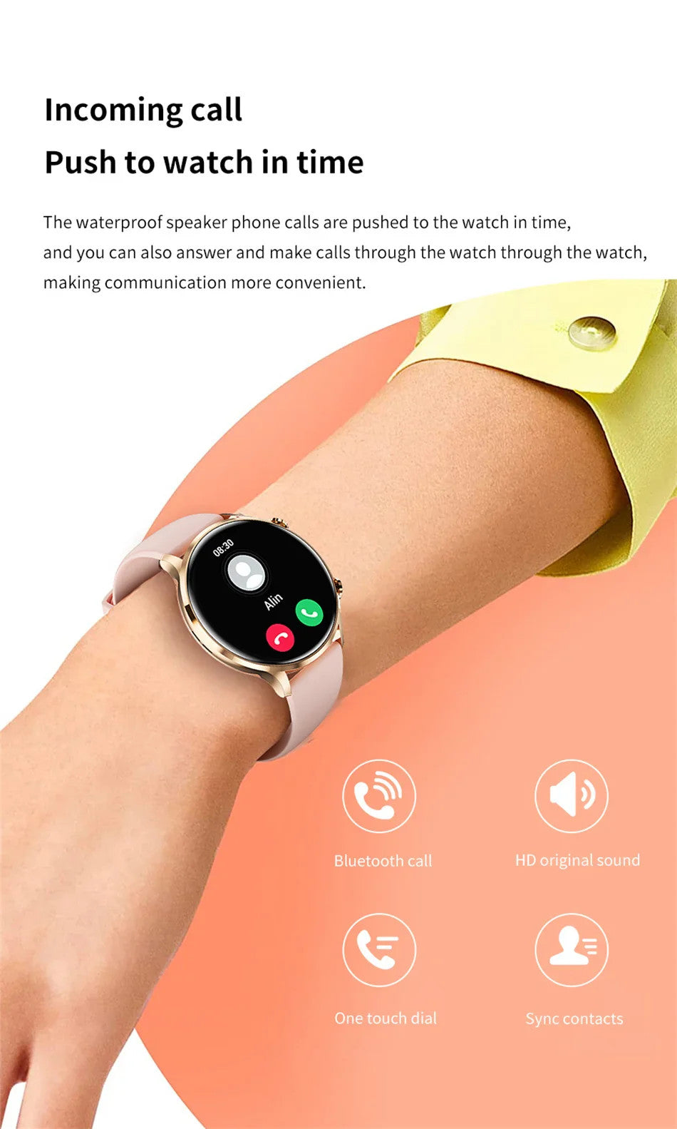 2025 New Smartwatch Women AMOLED HD Screen Always On Display Bluetooth Call