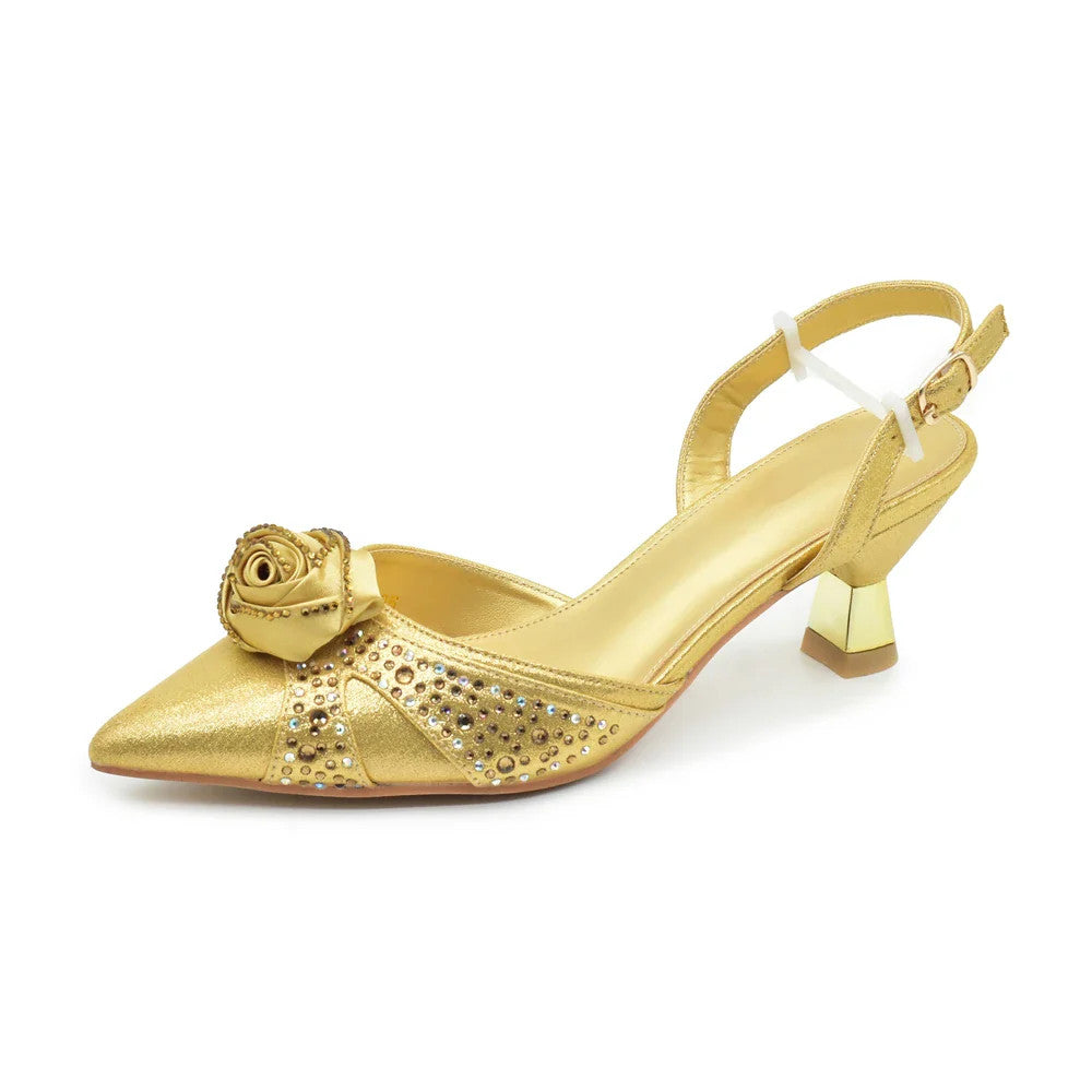 Crystal Rhinestone Spike Heel Pumps | Shoes & Matching Bag Set | EU 38–43 | Party & Wedding