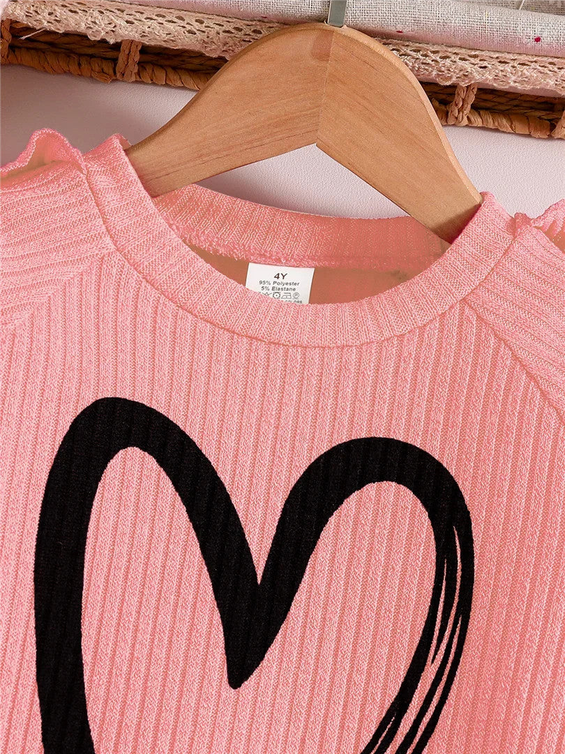 Spring and Autumn children fashion sports set girls sweater + casual pants