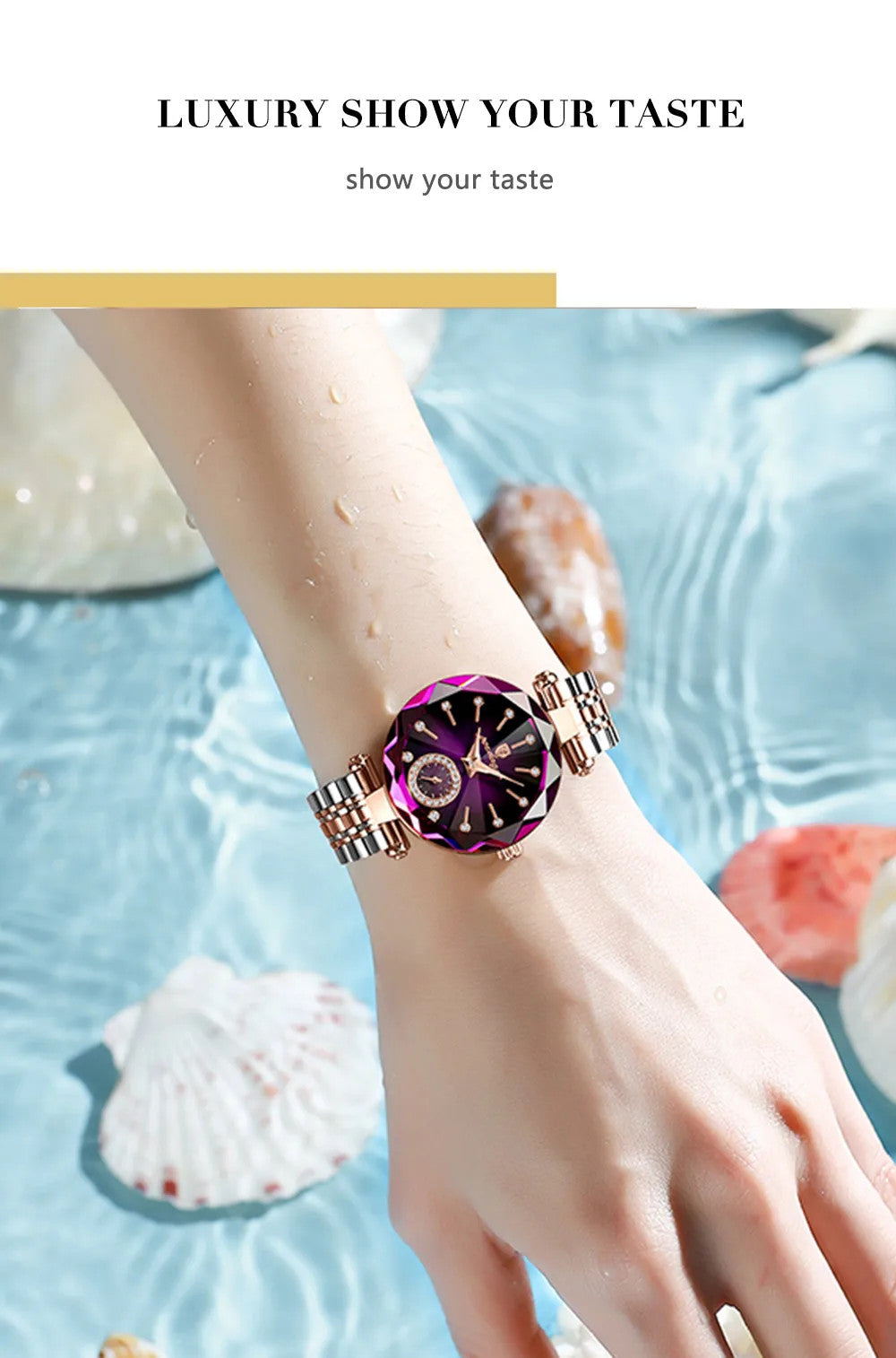 Luxury Elegant Ladies Wristwatch Waterproof Stainless Steel Watch for Woman