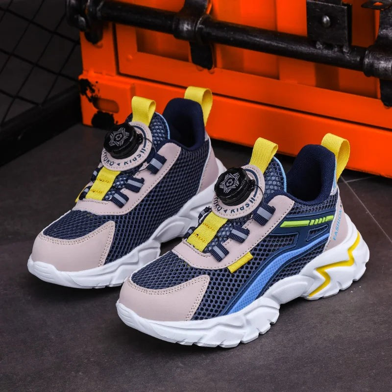 New Children Sports Shoes Boy Sneaker Black Mesh Summer Breathable Kids Casual