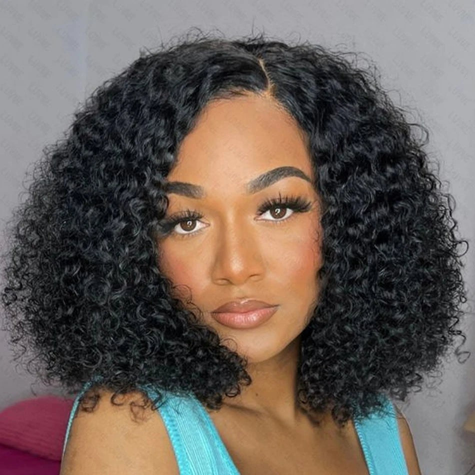 Mongolian Kinky Curly Wig Human Hair 13x4 Curly Lace Front Human Hair Wigs Deep