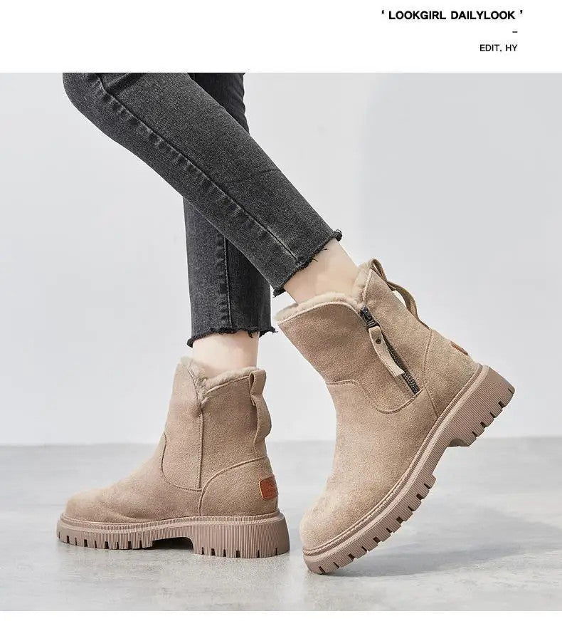 Women's Winter Velvet Warm Thick Cotton Furry Boots