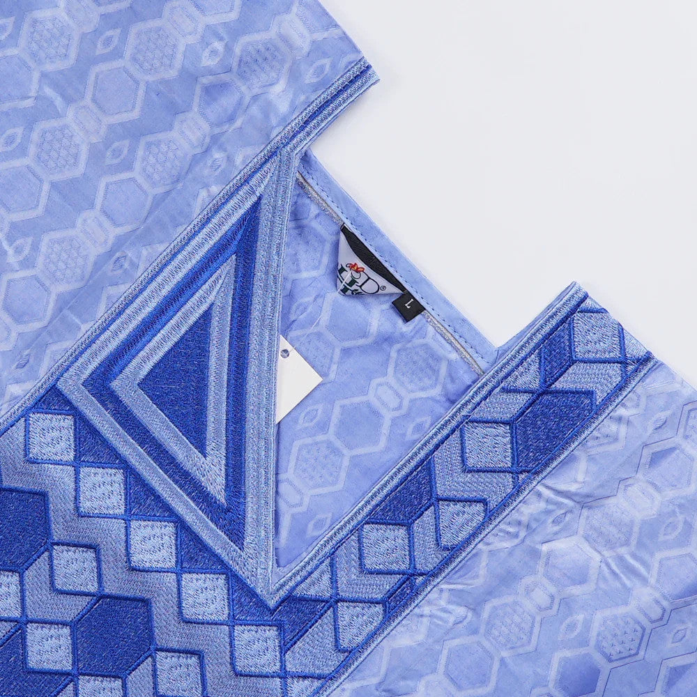 H&D New African Tradition Clothes For Kids Boys Blue Long Sleeve Tops