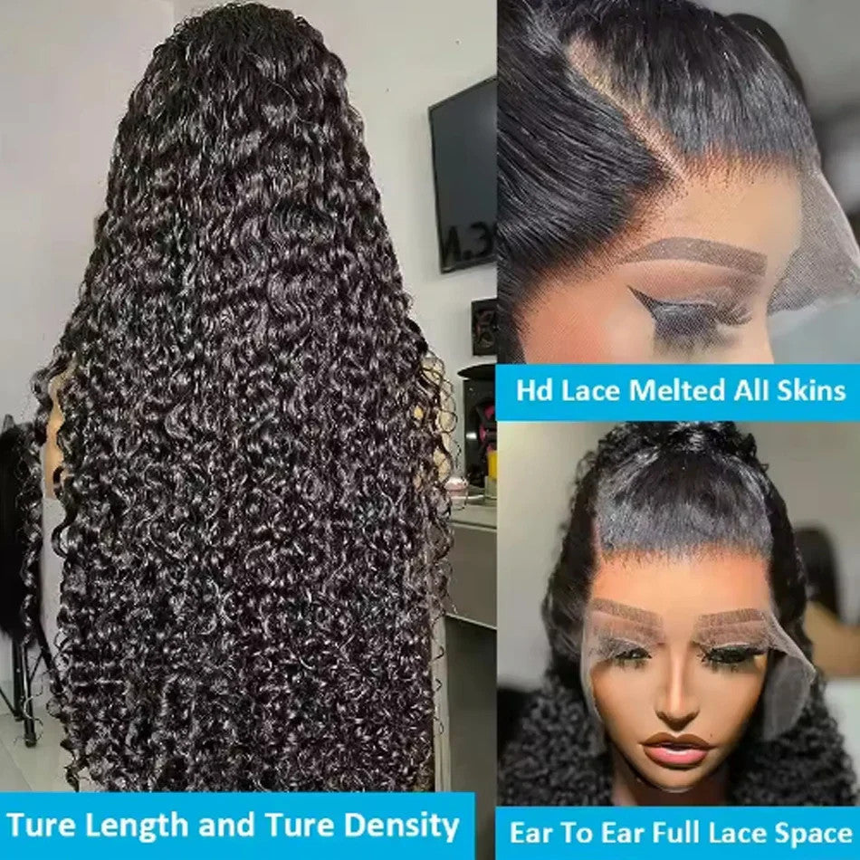 Wear And Go Best Water Wave 13x4 HD Lace Frontal Wig Wet Glueless Deep Water 180