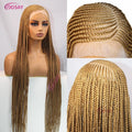36" Cornrow Box Braided Wigs 613 Blonde Synthetic Wig for Women High Quality
