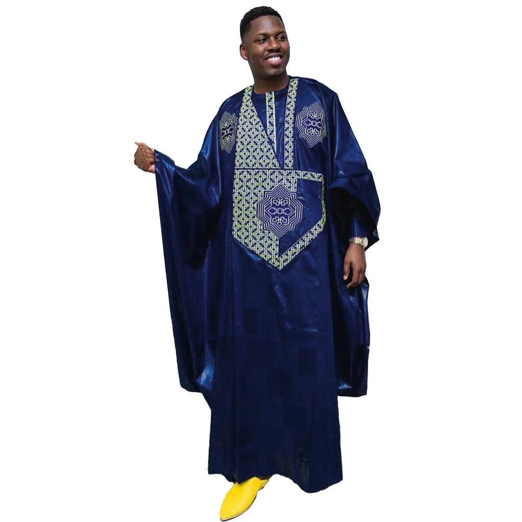 African Clothing For Men Traditional Bazin Riche Embroidery Design Top Long