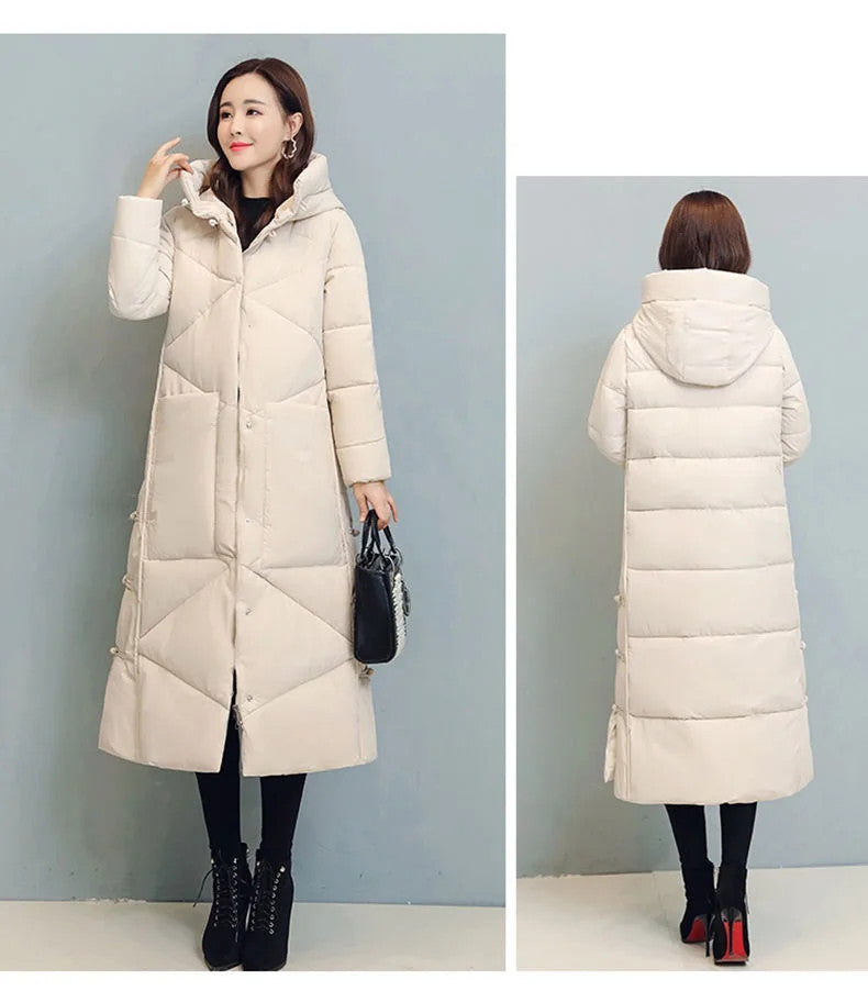 Women's Fashionable Thick Cotton padded Warm Snow Outerwear Windproof Hooded