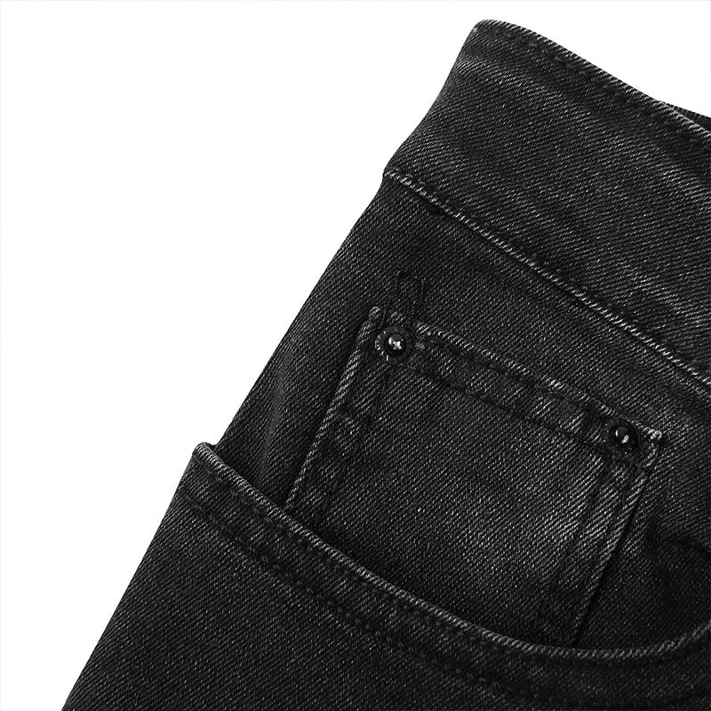 2025 New Street Skinny Ripped Jeans Men Denim Pencil Pants Wash Casual Mid