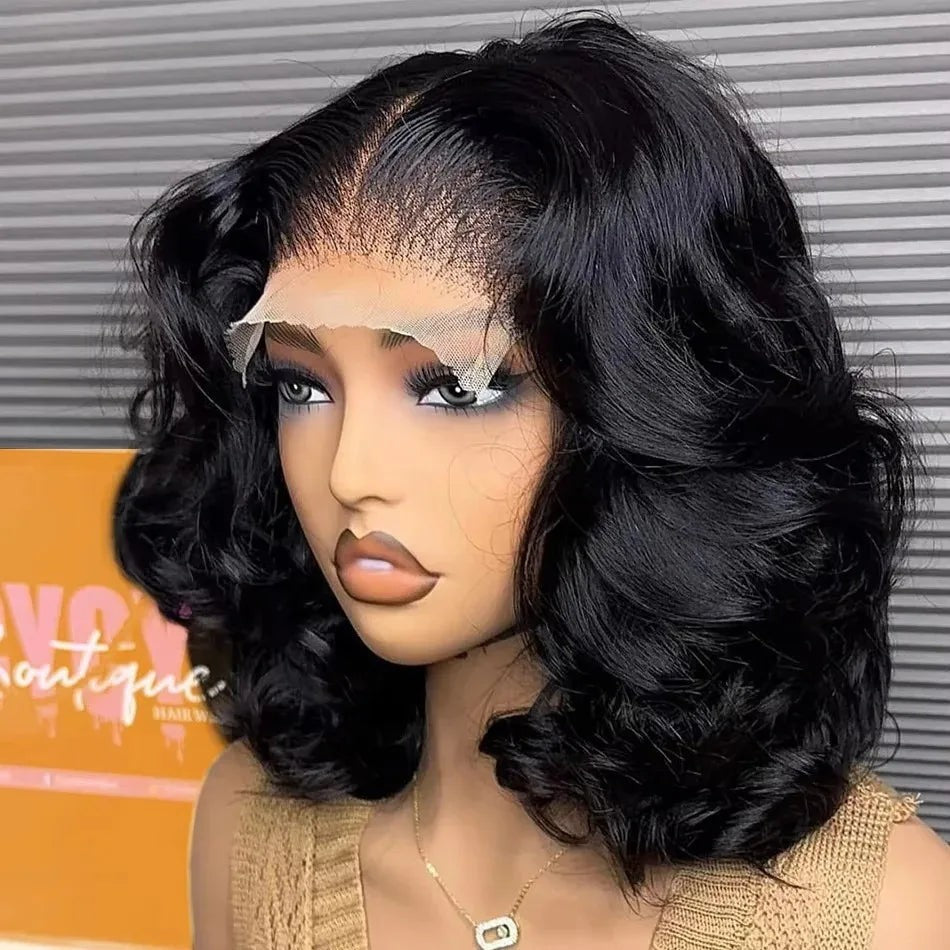 14 16 Inch BoB Wig Human Hair Body Wave 13x6 HD Lace Frontal Wigs Water Wave