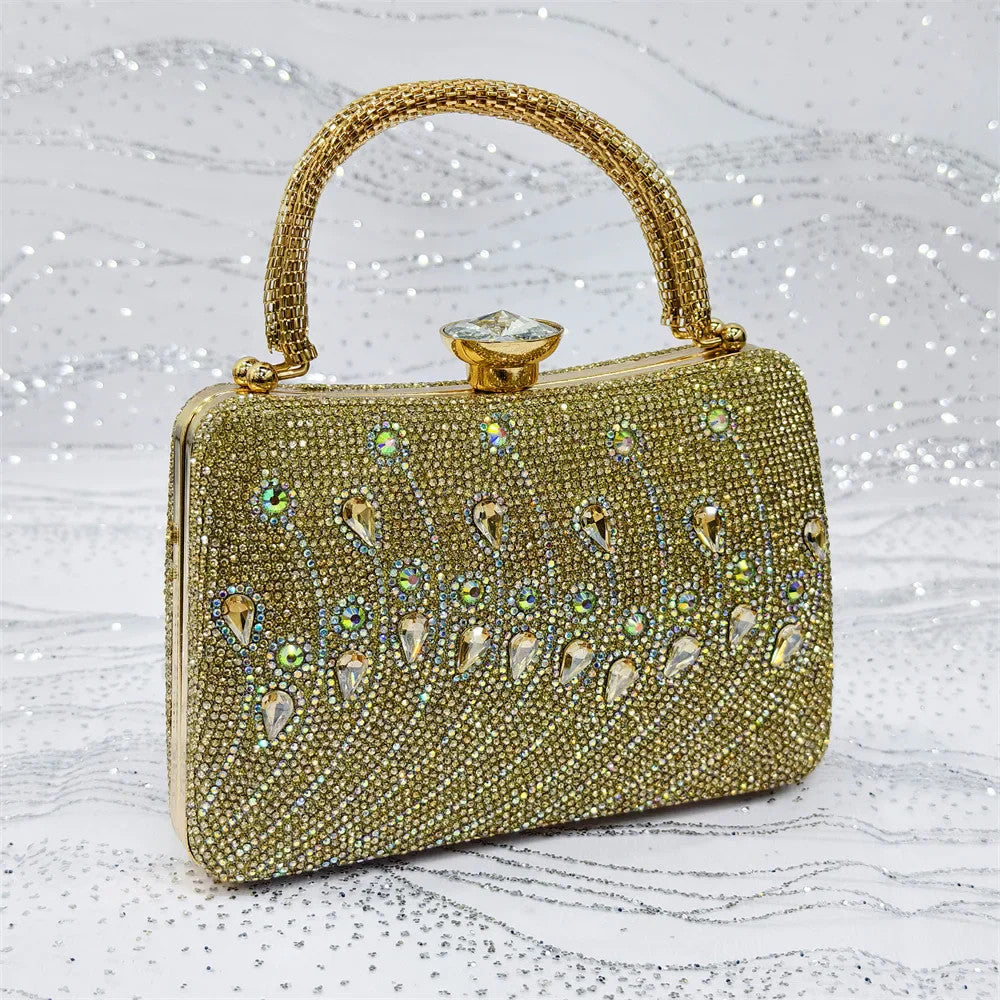 Rhinestone Slingback Pumps & Bag Matching Set — Bling Pointed Toe | 5 Colours | EU 37–43