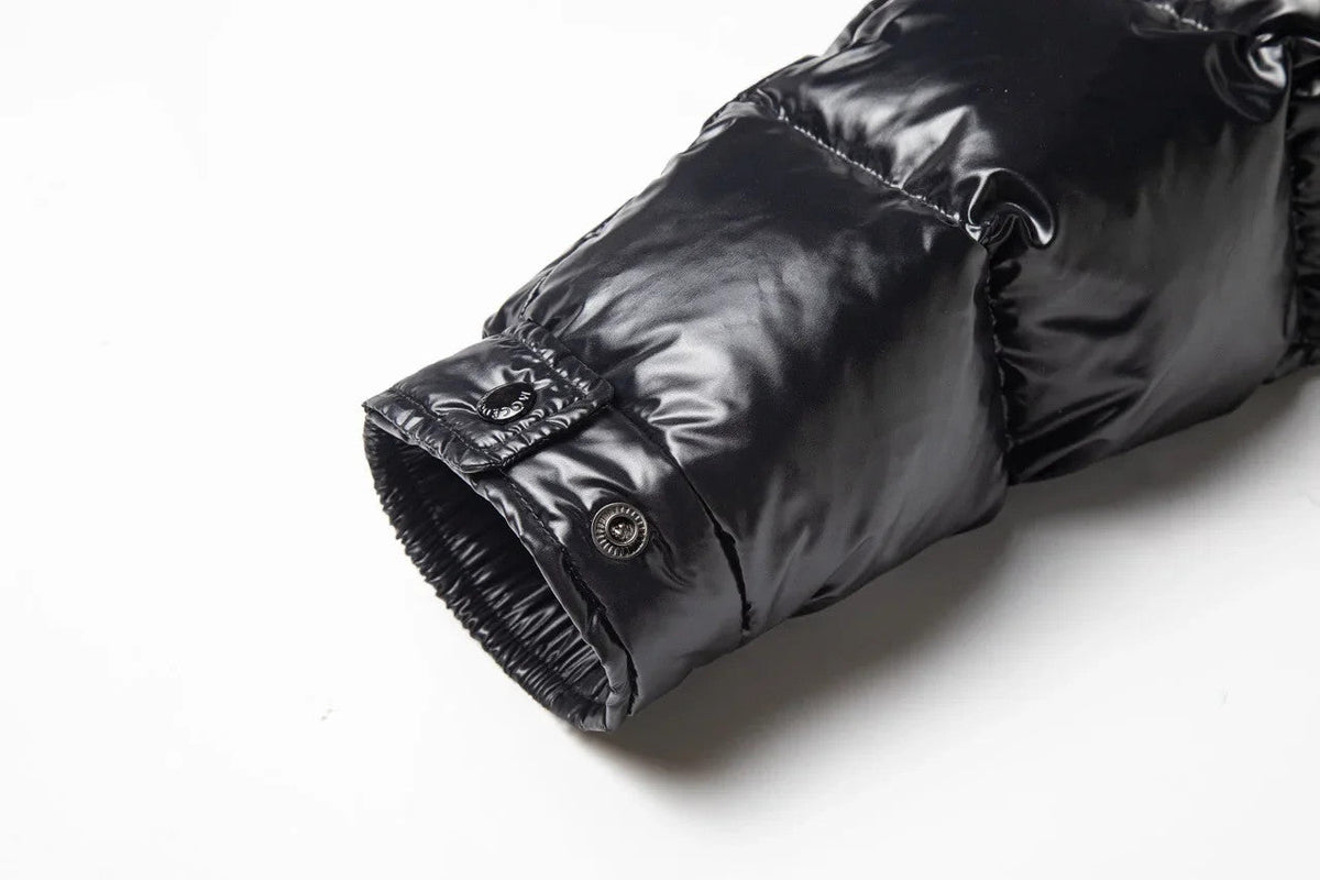 High Quality Outdoor Windproof Hooded Shiny Down Mens Jackets
