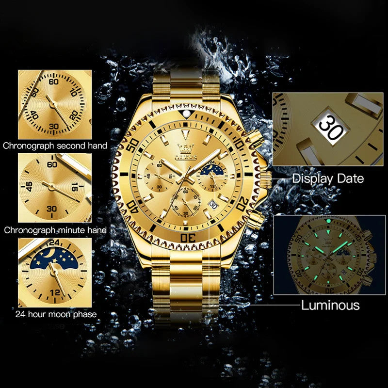 OLEVS Men's Watches Top Brand Luxury Watch for Men Original Waterproof