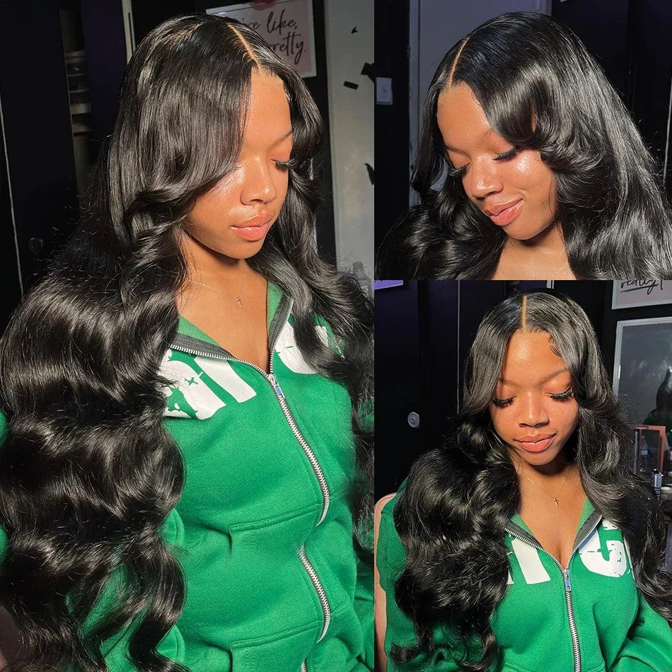 Body Wave Lace Front Human Hair Wig 30 40 Inches 200 Density Brazilian Remy