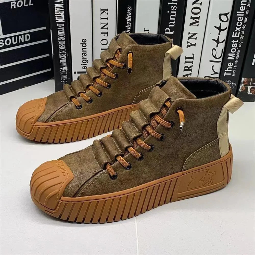 Men Boots Increased Lace-up Casual Quality Outdoor Boots