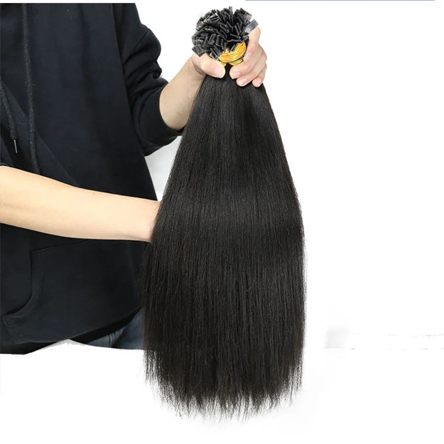 Light Flat Tip Yaki Human Hair Extension Pre Bonded Keratin Fusion K Tip 00g