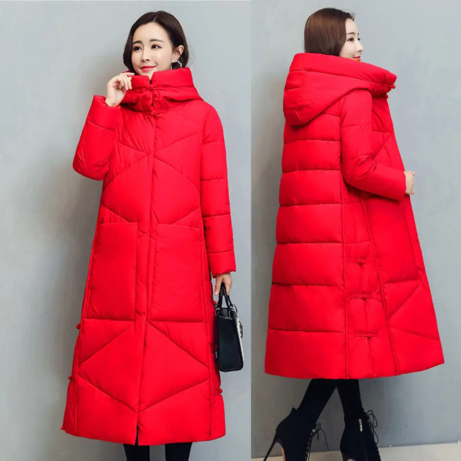Women's Fashionable Thick Cotton padded Warm Snow Outerwear Windproof Hooded