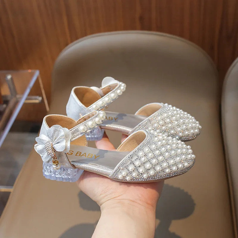 Girls Sandals Fashion Summer New Sequin Princess Shoes Bow Children's Sandals