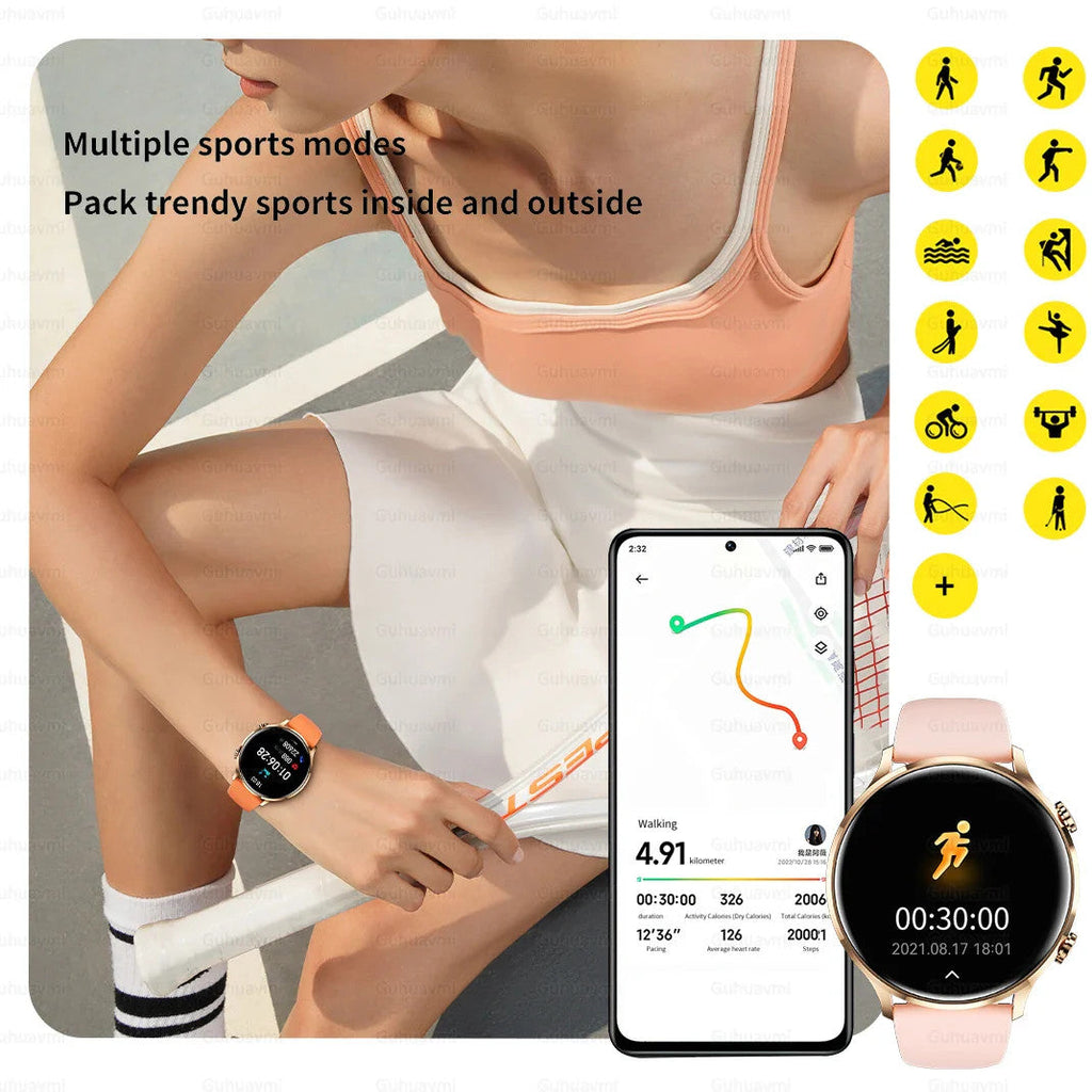 2025 New Smartwatch Women AMOLED HD Screen Always On Display Bluetooth Call