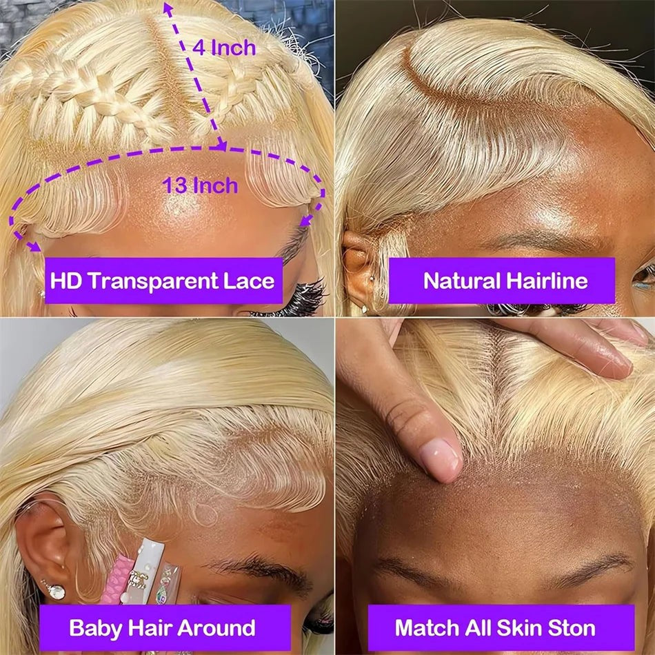 100% Vietnamese Super Double Drawn Bone Straight 13x4 Frontal Bob Wig with