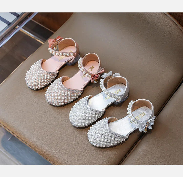 Girls Sandals Fashion Summer New Sequin Princess Shoes Bow Children's Sandals