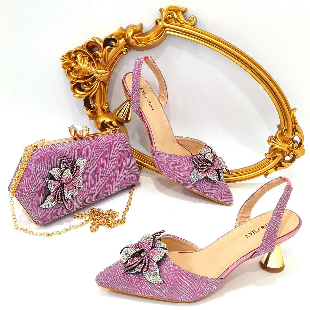 Rhinestone Flower Spike Heel Pumps — Mary Jane Pointed Toe | Black · Green · Pink · Multi | EU 37–43