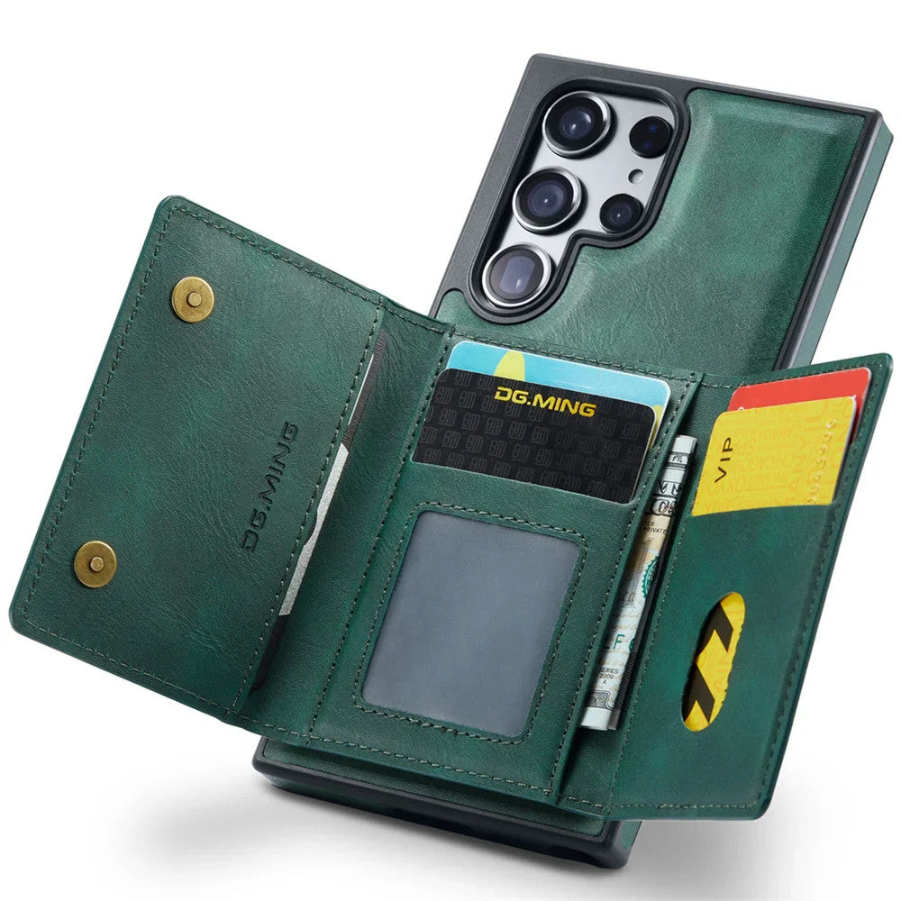 DG.Ming RFID Blocking Retro Flip Leather Case For Samsung Galaxy S25 S24 S22