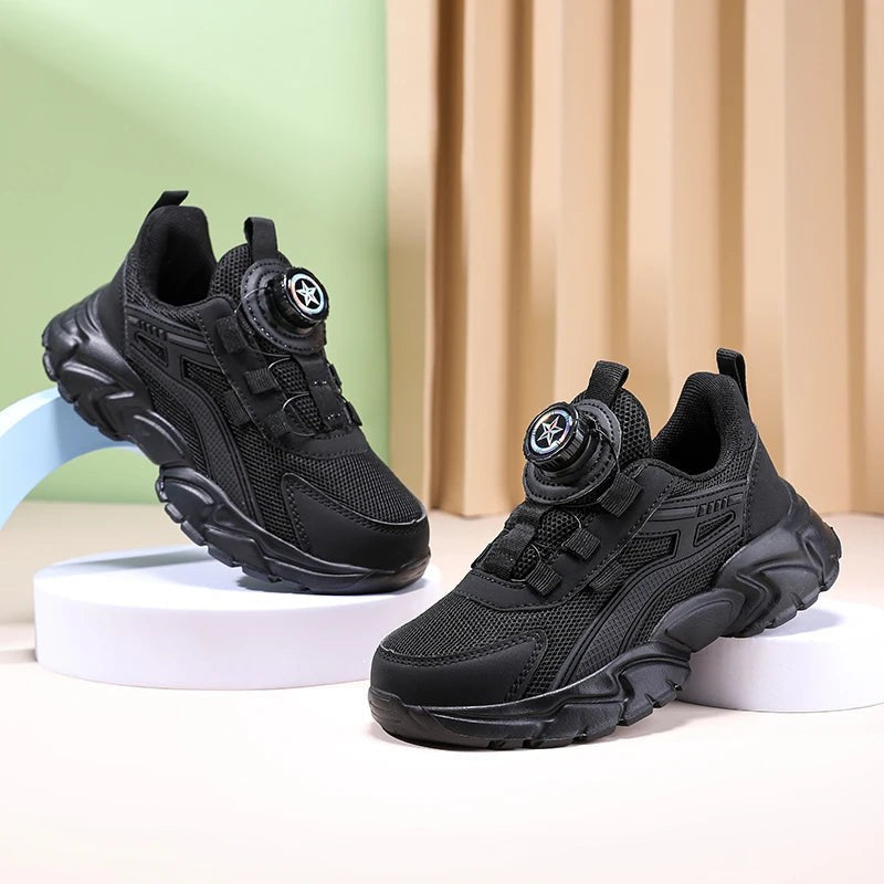 New Children Sports Shoes Boy Sneaker Black Mesh Summer Breathable Kids Casual