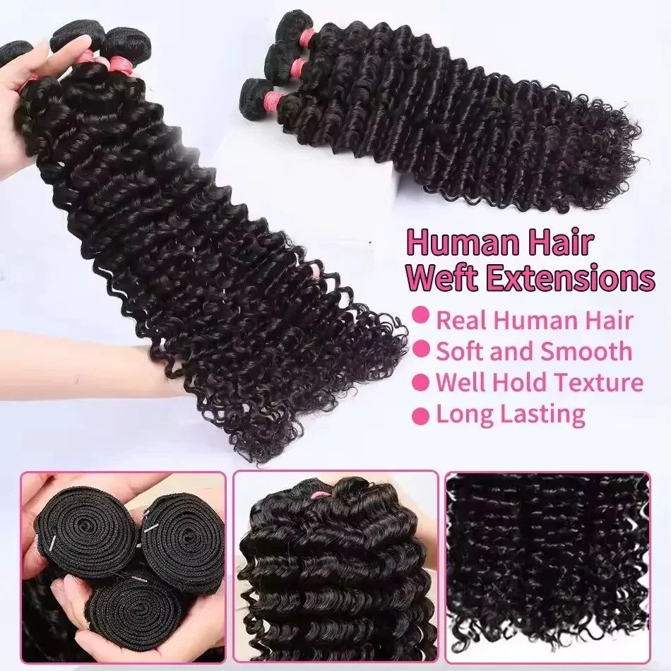 15A Burmese Curly Bundles Human Hair Deep Wave Raw 3 4 Bundle 100% Unprocessed
