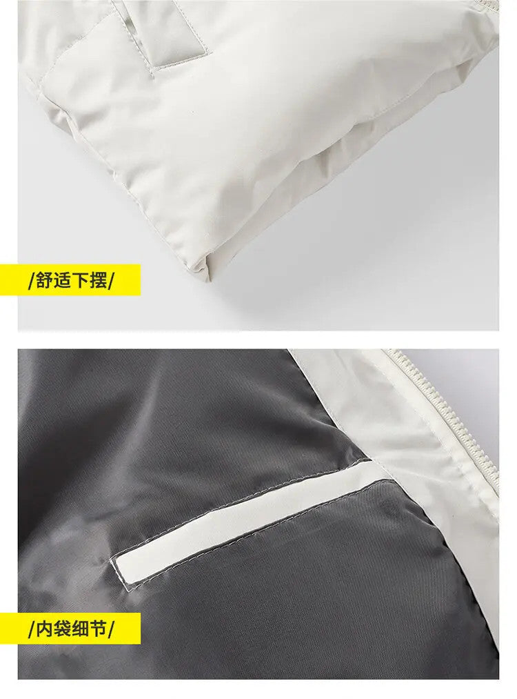 Men's Winter Thick Sports Trendy Stand Up Collar Parka Jacket