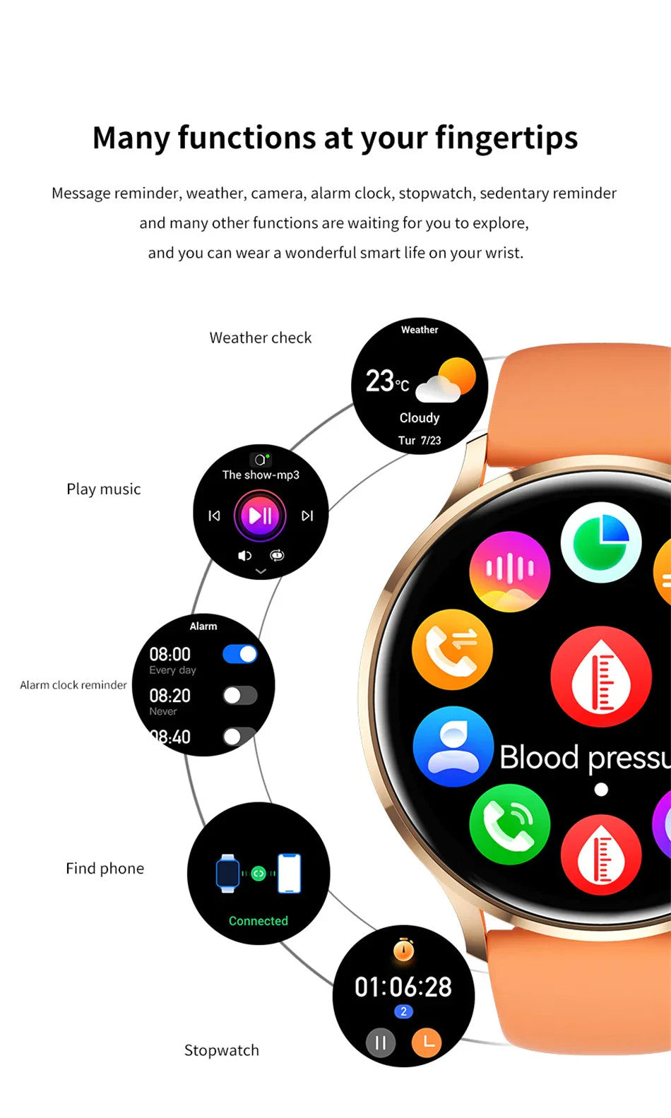 2025 New Smartwatch Women AMOLED HD Screen Always On Display Bluetooth Call