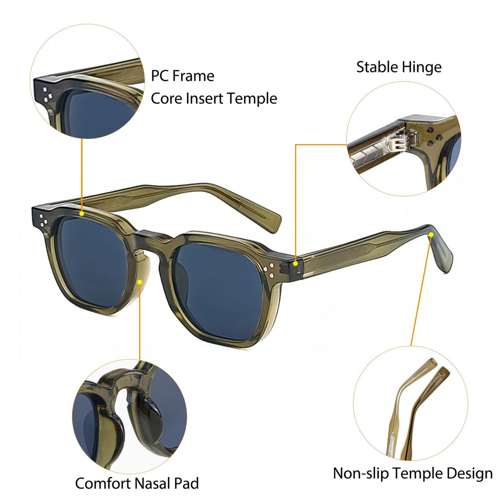 Retro Punk Men Sunglasses Small Frame Square Personalized Design Sun Glasses