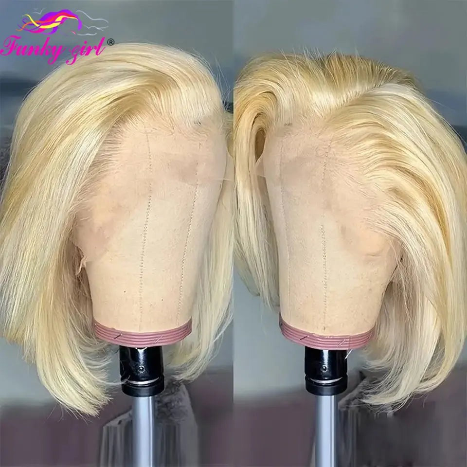 613 Blonde Bob Wig Human Hair 13x4 Lace Front Wigs Human Hair Pre Plucked